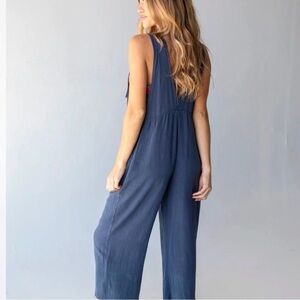 NATURAL LIFE Deep Blue Jumpsuit, note that the bottom of pants are frayed